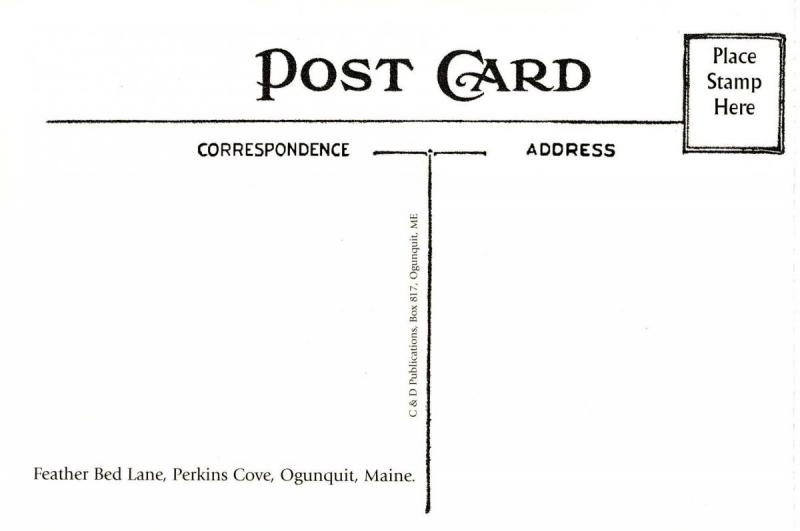 ME - Ogunquit. Early 1900's.  Featherbed Lane at Perkins Cove    (Repro)