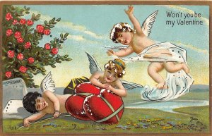 J20/ Valentine's Day Love Holiday Postcard c1910 Art Beautiful 44