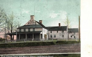 Vintage Postcard 1909 Old Morris House Lighthouse Point New Haven Connecticut CT