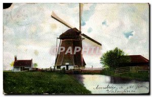 Postcard Old Mill Netherlands