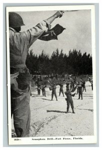 Vintage WR Thompson Military Postcard Semaphore Drill Beach Assault UNUSED