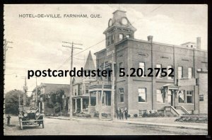 h3430 - FARNHAM Quebec Postcard 1920s Hotel de Ville by Comeau