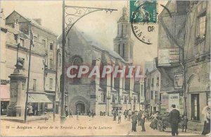 Old Postcard Angers Church of the Trinity Square Laiterie