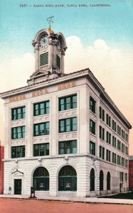 Vintage Postcard Santa Rosa Bank Building Santa Rosa California EDW H. Mitchell