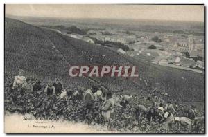 Old Postcard Folklore Wine Vintage Champagne Moet & Chandon The harvest has Ay