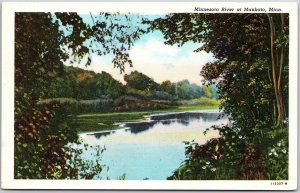 Minnesota River at Mankato Minnesota MN Scenic Picturesque Attraction Postcard