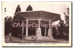 Postcard Old Panissieres In the Public Garden Music kiosk