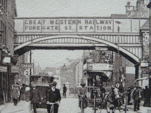 WORCESTER Star Hotel & Foregate St & GREAT WESTERN RAILWAY BRIDGE c1905 Postcard