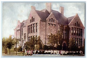 1913 Farragut School Building Campus Joliet Illinois IL Posted Antique Postcard