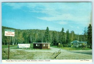 SCHREIBER, Ontario Canada ~Roadside TRAVEL REST TENT TRAILER PARK 4x6 Postcard
