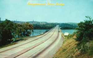 Vintage Postcard Susquehanna River Bridge World's Greatest Highway Pennsylvania