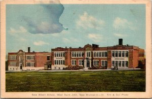 Vintage Postcard NB West Saint John New Albert School 1940s S104