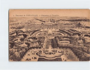 Postcard Panorama of Versailles France