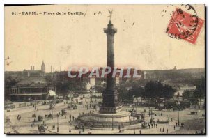 Postcard Old Paris Bastille Square