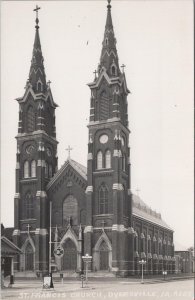 RPPC Postcard St Francis Church Dyersville Iowa IA