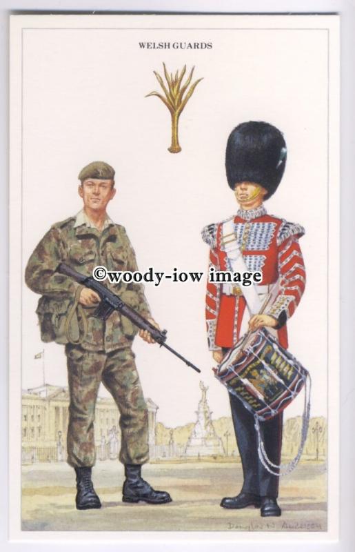 su2612 - Welsh Guards & Badge, Artist - Douglas.N.Anderson - modern postcard