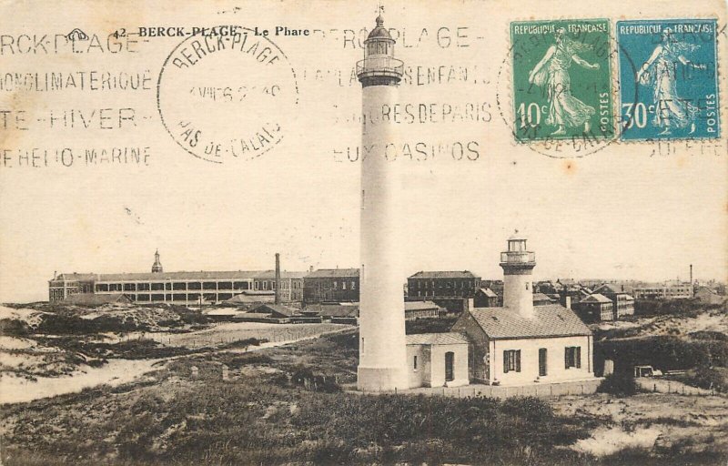 Navigation & sailing themed old postcard Berck plage lighthouse