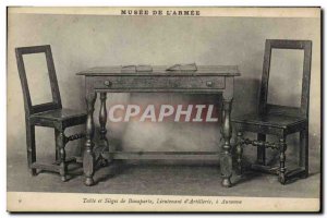 Old Postcard Napoleon 1st Paris Musee de l & # 39armee Table and seats Bonapa...