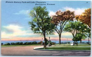 M-42290 Historic Battery Park and Lake Champlain Burlington Vermont