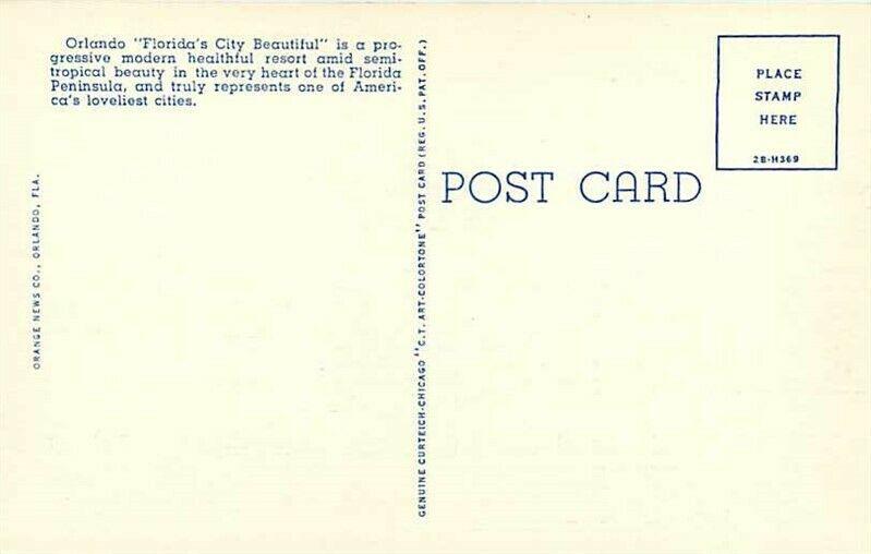 FL, Orlando, Florida, Post Office Building, Curteich No. 2B-H369