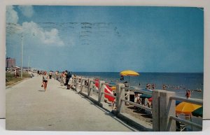 Virginia Beach Virginia, Boadwalk, Smooth Sand, Foamy Surf 1957 Postcard D6