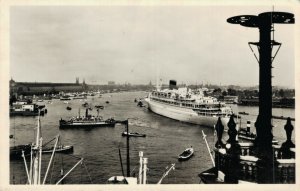 Amsterdam Het IJ M.S. Oranje Steamship Vintage RPPC 07.48