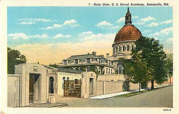 Linen View of Main Gate U.S. Naval Academy Annapolis MD