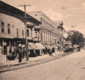 Stratford CT Main Street Gas Pump Automobiles Postcard Vintage