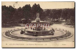 Old Postcard Aix en Provence Monumental Fountain