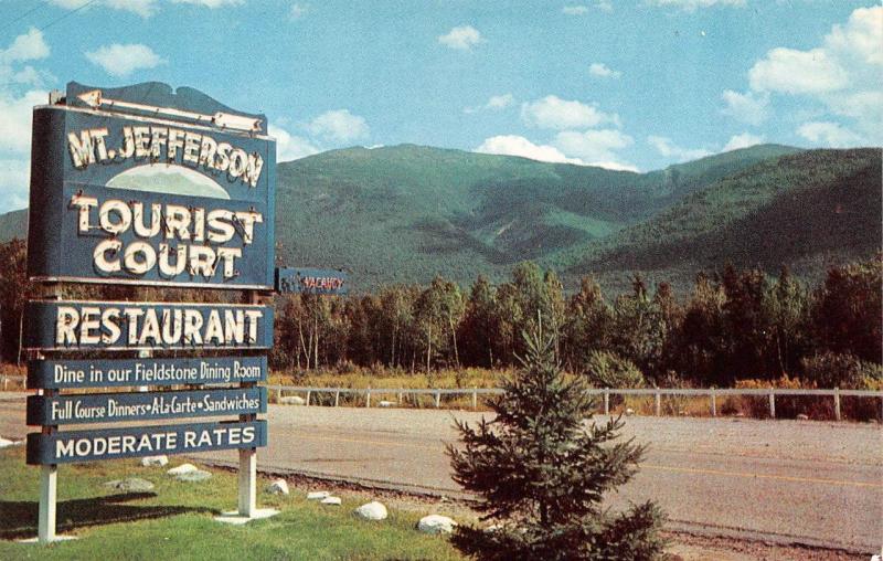 RANDOLPH, NH New Hampshire  MT JEFFERSON TOURIST COURT  1957 Chrome Postcard