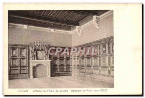 Old Postcard Grenoble Interior of Courthouse woodwork Paul Jude (1520)