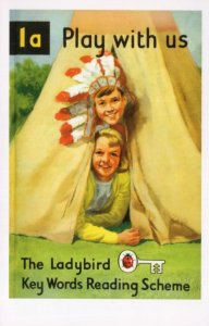 Play With Us Cowboys & Indians Ladybird First Edition Book Postcard