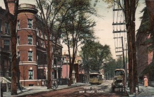 12926 Trolley Car on York Street, New Haven, Connecticut 1909