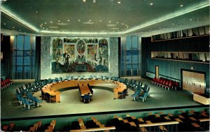 Security Council Chamber United Nations General View New York Postcard VTG UNP 