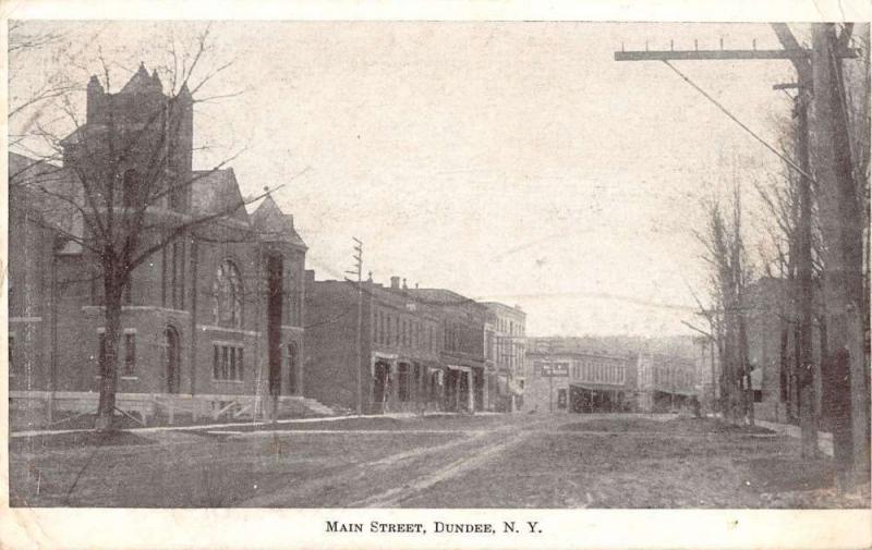 Dundee New York Main Street Scene Historic Bldgs Antique Postcard K29590