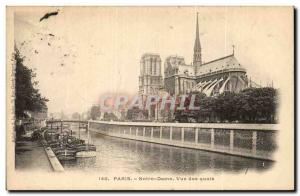 Paris Old Postcard Notre Dame View of the docks