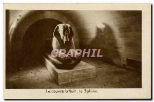 VINTAGE POSTCARD Louvre the Night the Egypt Sphinx