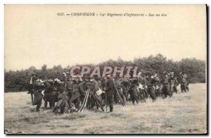 Old Postcard Fancy Compiegne Army 54th Regiment d & # 39infanterie back Bag