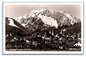 RPPC Berchtesgaden gegen Hochkalter Germany UNP Postcard S12