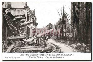 Old Postcard A Street Militaria Nieuport After Bombing