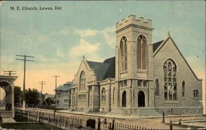 Lewes Delaware DE ME Church c1910 Postcard 