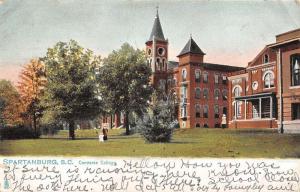 Spartanburg South Carolina Converse College Street View Antique Postcard K106972 