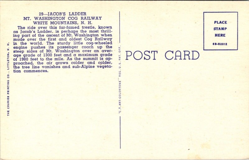 Linen PC Jacob's Ladder Mt. Washington Cog Railway White Mountains New Hampshire