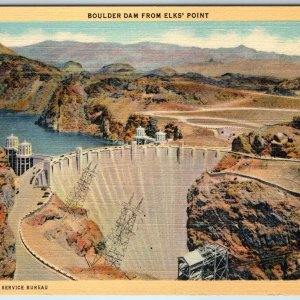 1937 Boulder City, NV Elks Point Rock Hoover Dam Service Bureau Linen Teich A216