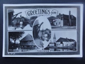 Kent GREETINGS FROM FORDWICH 5 Image Multiview - Old RP Postcard G573