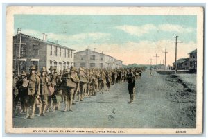 1918 Soldiers Ready To Leave Camp Pike Little Rock Arkansas AR Antique Postcard