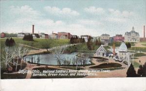 Ohio Dayton National Soldiers Home Showing Water Tower Barracks Green House a...