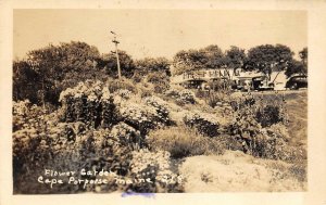 RPPC Flower Garden, Cape Porpoise, Maine 1942 Vintage Postcard