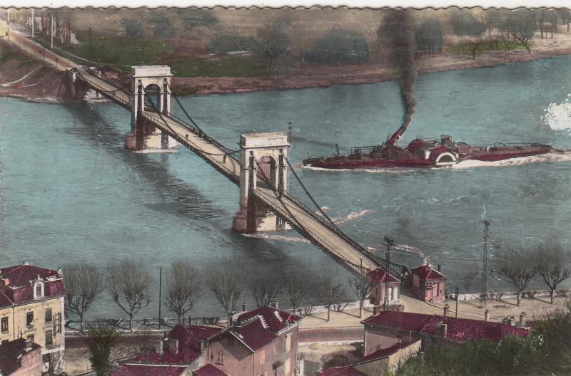 BF25793 givors rhone le pont de chasse sur le rhone ship france front/back image