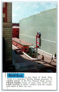 1960 Handi Bank First Block North Main Street Wichita Kansas KS Vintage Postcard